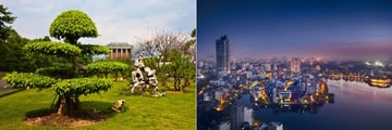 Mausoleum Park & Evening Cityscape in Hanoi 