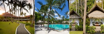The gardens, Level Pool and YHIS Spa at Melia Bali