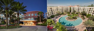 Melia Orlando Suite Hotel at Celebration, Entrance and Pool View from Roof