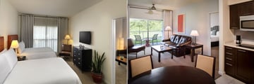 Melia Orlando Suite Hotel at Celebration, Family Suite Bedroom and Kitchen & Living Room