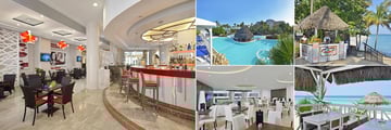 Melia Varadero, (clockwise from left): Las Palmas Lobby Piano Bar, Pool Bar, Pool Bar Chiringuito, Ranchon Beach Bar and The Level VIP Bar 