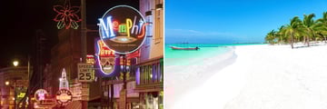 Memphis, Tennessee & Pristine Mexican Beach