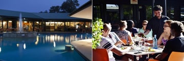 Pool at Night and Restaurant at Mercure Alice Springs Resort