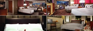 MGM Grand Hotel & Casino, (clockwise from top left): Executive Queen Suite, Grand Queen Bedroom, West Wing King and Sky Loft Room 