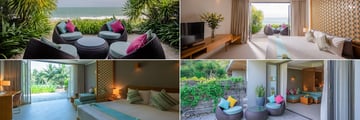Family Condos (top left and right) and Garden View Condos (bottom left and right) at Mia Resort, Nha Trang