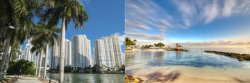 Miami architecture and Bahamas Beach