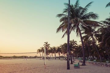 Miami's South Beach at dusk