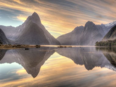 Milford Sound at twilight