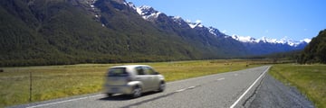 Driving through Milford Sound