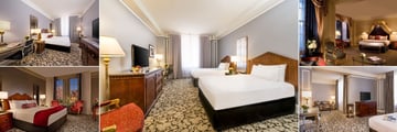 Millennium Biltmore, (clockwise from top left): Deluxe King Room, Deluxe Double Room, Club Suite, Studio Suite and Executive King Room  