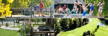 Mirror Lake Inn Resort and Spa, (clockwise from top left): Fishing, Swimming, Golf and Tennis