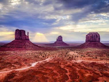 Monument Valley landscape at sunset