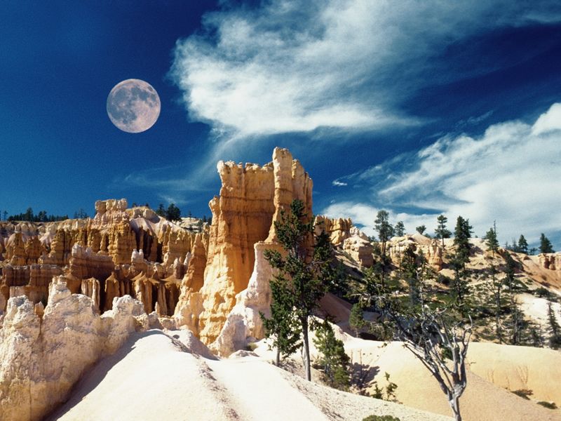Moon Over Bryce Canyon National Park