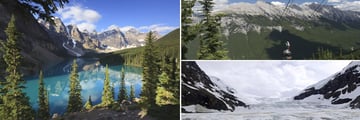 Moraine Lake, Sulphur Mountain gondolas & Columbia Icefield