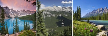 Moraine Lake, Sulphur Mountain & Bow River in Banff