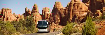 Driving through Arches National Park, Utah