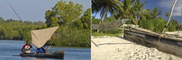 Traditional Canoe and Fishing Dhow Boat Trips at Msambweni Beach House & Private Villas