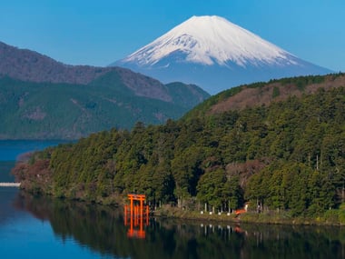 Mt Fuji and Hakone Temple