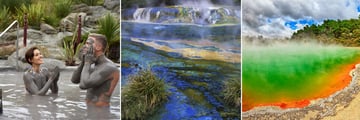 Mud Pools, Hot Springs & Wai O Tapu Pool in Rotorua, North Island