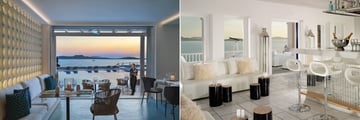 Dolphins of Delos and White Bar at Mykonos Grand Hotel & Resort