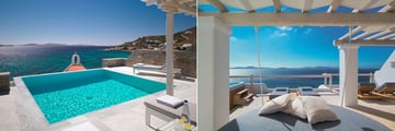 Suite with Private Pool and Executive Suite terrace at Mykonos Grand Hotel & Resort 