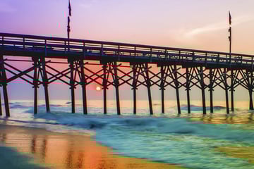 Myrtle Beach pier at sunset, South Carolina