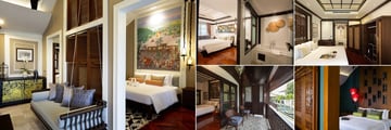Na Nirand Romantic Boutique Resort, (clockwise from left): Siamese Love, Romantic Lanna Grand Deluxe, Romantic Lanna Royal Deluxe, Enchanted Chinese and Romantic Lanna Grand Deluxe Balcony
