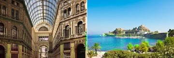 Galleria Umberto in Naples and Corfu, Greece