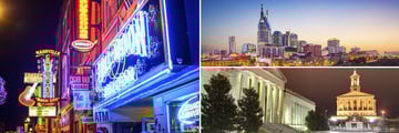 Bars, Skyline & State Capitol of Nashville, Tennessee