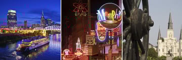 Sights in Nashville, Memphis & New Orleans