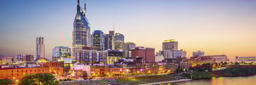 Nashville skyline at night, Tennessee