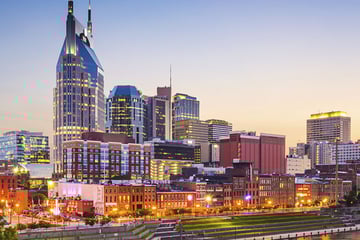 Nashville skyline at night, Tennessee