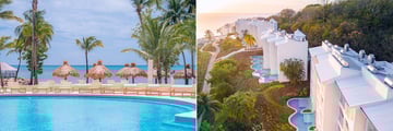Pool and rooms in a resort