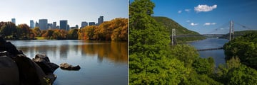 New York City skyline and Hudson Valley