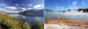 Lake Wanaka (left), and Rotorua (right)