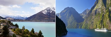 Queenstown (left), and Milford Sound (right)