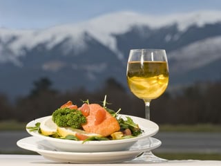New Zealand salmon and wine, Southern Alps