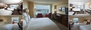 Niagara Falls Marriott Fallsview Hotel & Spa, (clockwise from top left): Fallsview Room, Superior Fallsview Room, Fallsview Loft Suite, Executive Suite and Junior Fallsview Suite