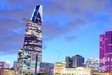 Night time view of Ho Chi Minh City