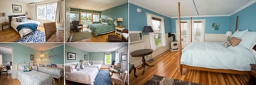 Nonantum Hotel and Resort, (clockwise from top left): Carriage House Queen Village View, Portside Lodge Room, Carriage Inn Room, Carriage House Village View Room and Family Suite