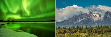 Northern Lights in Fairbank & Rugged Mountains of Denali National Park
