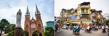 Notre Dame Cathedral, Ho Chi Minh City and old town Hanoi