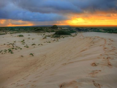 Sunset on the Nullarbor Plain