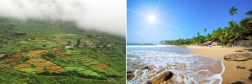 Nuwara Eliya landscapes & Tropical Sri Lankan beach