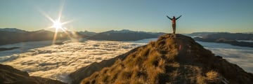 Woman hiking in New Zealand