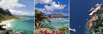 Scenery in Oahu and Pearl Harbour
