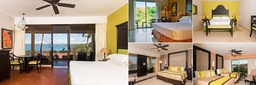 Occidental Papagayo, (clockwise from left): Premium Level Luxury Bay View, Deluxe Room, Premium Level Master Suite, Premium Level Two Bedroom and Premium Level One Bedroom