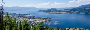 Aerial view of Okanagan Lake, Kelowna