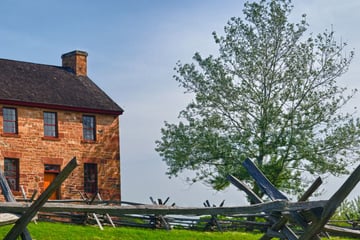 Old stone houses in Manassas Battlefield, Virginia
