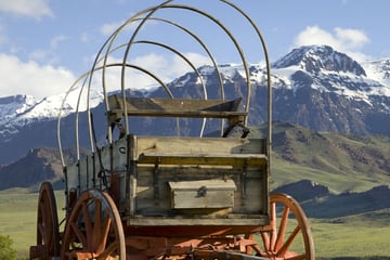 Old wagons in Wyoming